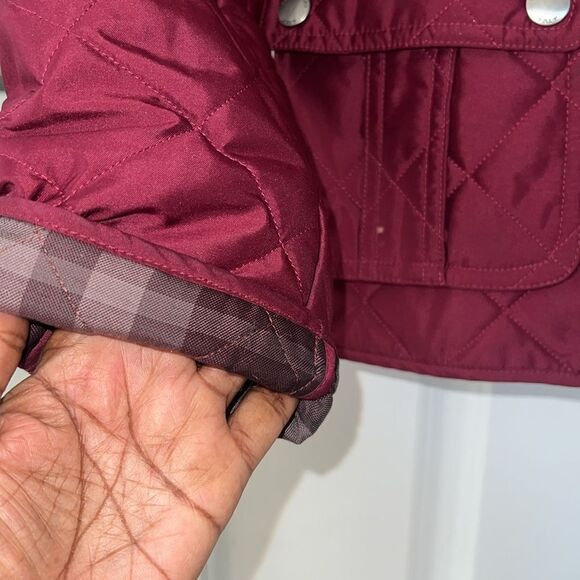 Women's Quilted Burgundy Burberry Jacket - Picture 3 of 5